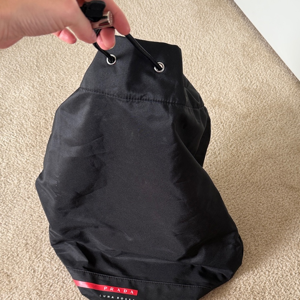 Prada Black Backpack with Red Stripe - Picture 4 of 5